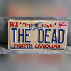 North Carolina Personalized "The Dead" License Plate Expired July 2015